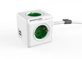 PowerCube Extended 1,5 m USB vihreä voimakuutio