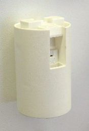 Lampunpidin E14 jousiliittimillä sileä  valkoinen,pit.43,5mm d=26,5mm