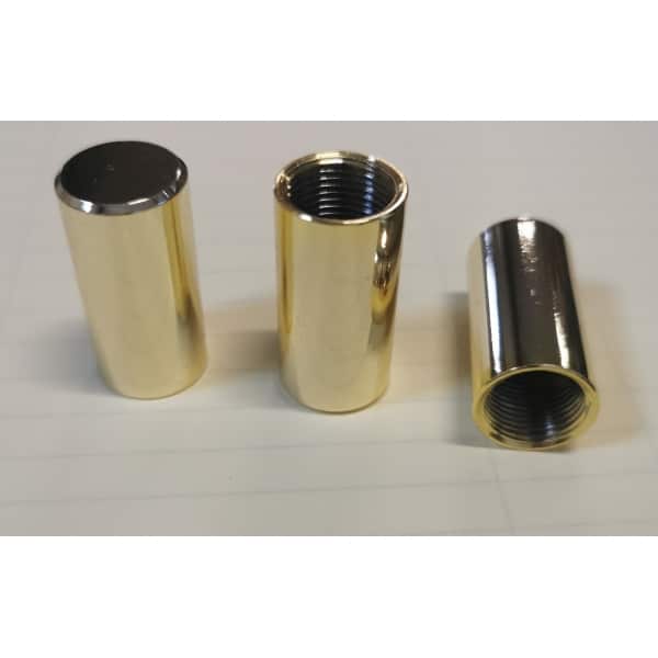 Päätenuppi, kierrenuppi plafondiin, päätynuppi M10x1 tasainen /tasapää, messinki